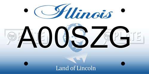 A00SZG Illinois License Plate