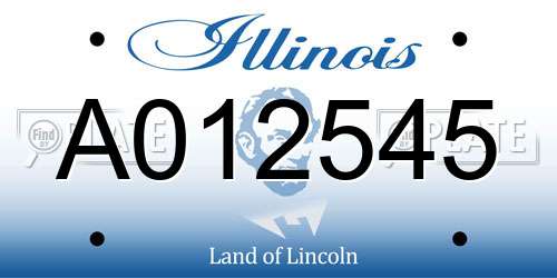 A012545 Illinois License Plate
