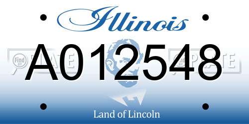 A012548 Illinois License Plate