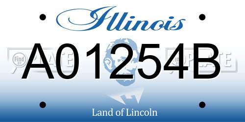 A01254B Illinois License Plate