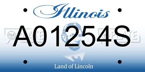 A01254S Illinois License Plate