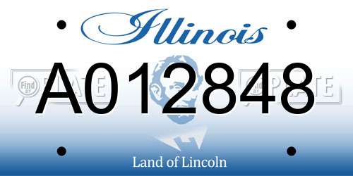 A012848 Illinois License Plate