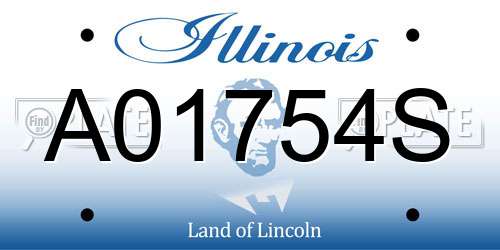 A01754S Illinois License Plate
