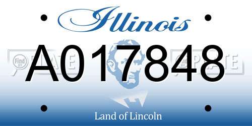 A017848 Illinois License Plate