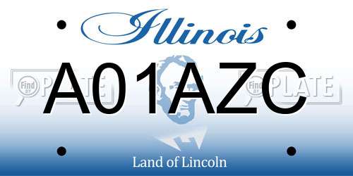 A01AZC Illinois License Plate