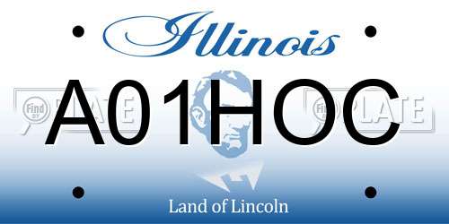 A01HOC Illinois License Plate
