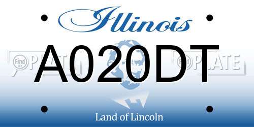A020DT Illinois License Plate