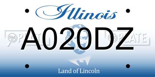 A020DZ Illinois License Plate