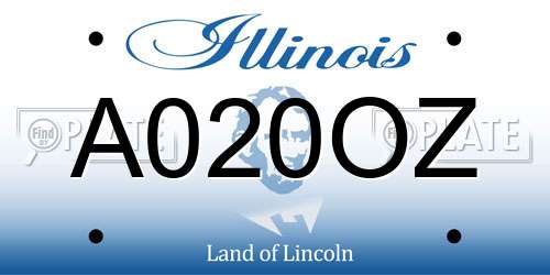 A020OZ Illinois License Plate