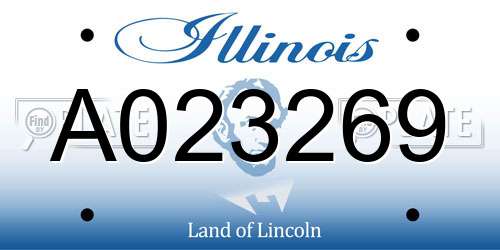A023269 Illinois License Plate
