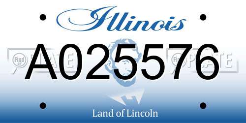 A025576 Illinois License Plate