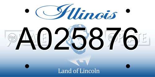 A025876 Illinois License Plate