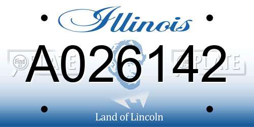 A026142 Illinois License Plate