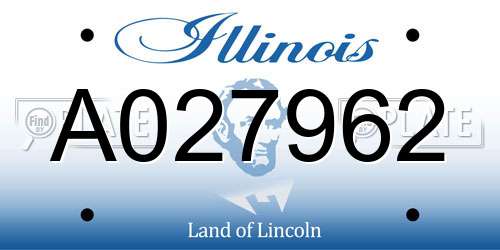 A027962 Illinois License Plate
