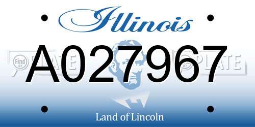 A027967 Illinois License Plate