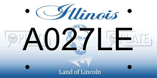 A027LE Illinois License Plate