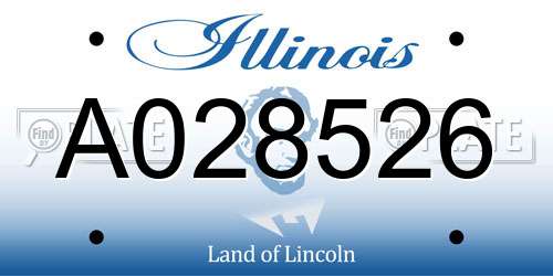 A028526 Illinois License Plate