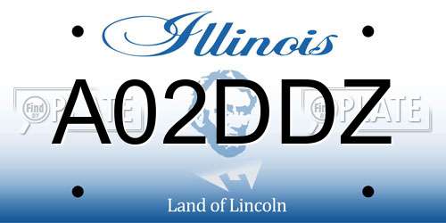 A02DDZ Illinois License Plate