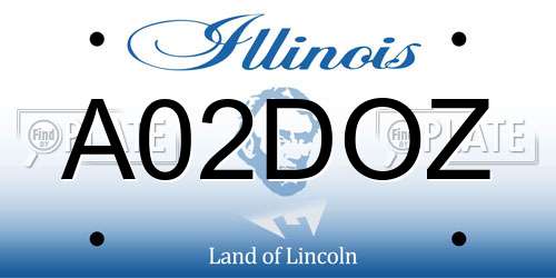 A02DOZ Illinois License Plate