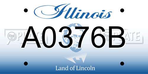 A0376B Illinois License Plate