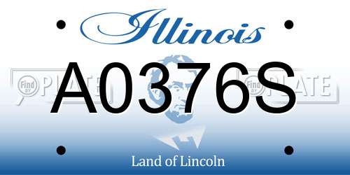 A0376S Illinois License Plate