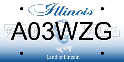 A03WZG Illinois License Plate