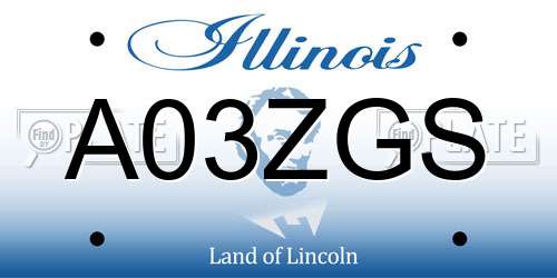 A03ZGS Illinois License Plate