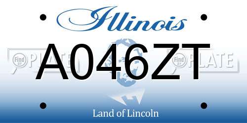 A046ZT Illinois License Plate
