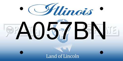 A057BN Illinois License Plate