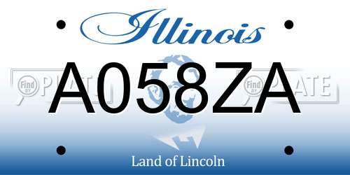 A058ZA Illinois License Plate