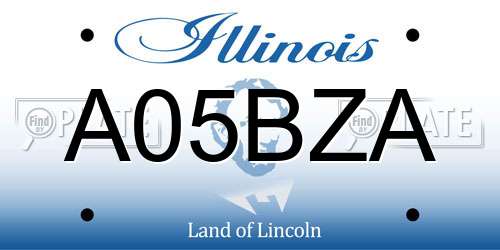 A05BZA Illinois License Plate