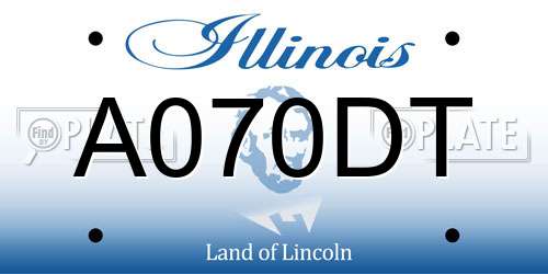A070DT Illinois License Plate