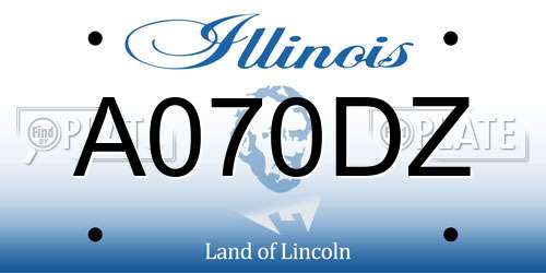 A070DZ Illinois License Plate