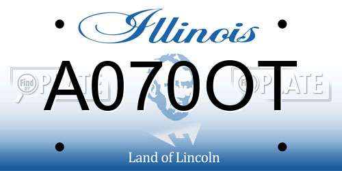 A070OT Illinois License Plate
