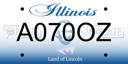 A070OZ Illinois License Plate