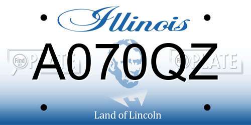 A070QZ Illinois License Plate