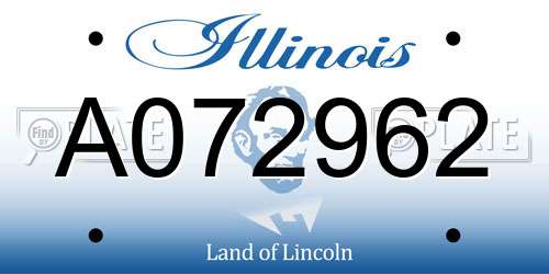 A072962 Illinois License Plate