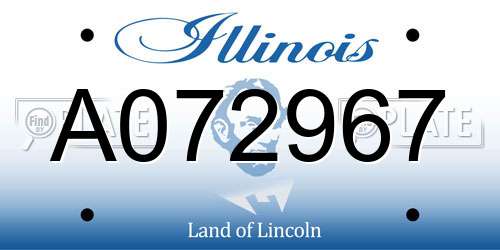 A072967 Illinois License Plate
