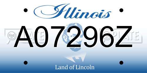 A07296Z Illinois License Plate