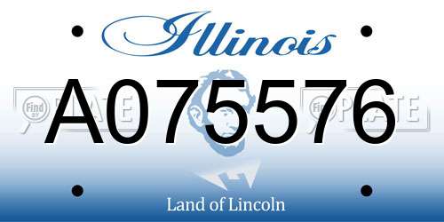 A075576 Illinois License Plate