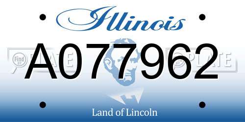 A077962 Illinois License Plate