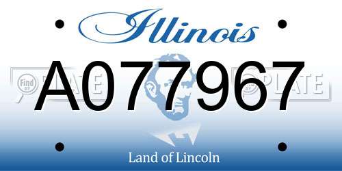 A077967 Illinois License Plate