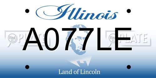 A077LE Illinois License Plate