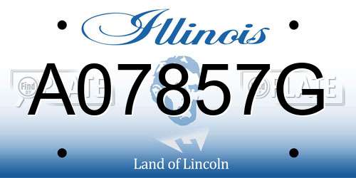 A07857G Illinois License Plate