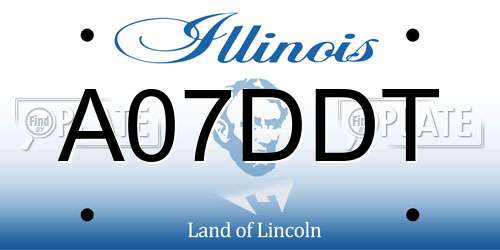 A07DDT Illinois License Plate