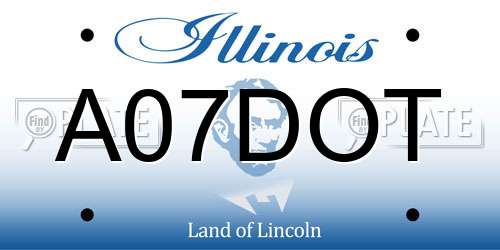 A07DOT Illinois License Plate