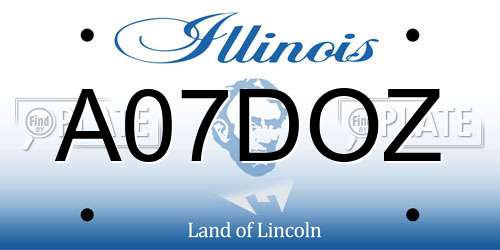 A07DOZ Illinois License Plate