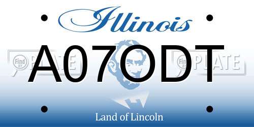 A07ODT Illinois License Plate