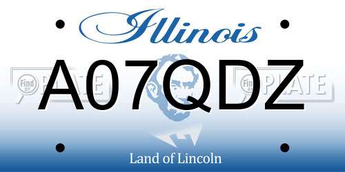 A07QDZ Illinois License Plate