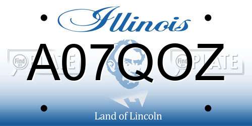 A07QOZ Illinois License Plate